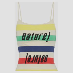Ganni Beige Striped Cotton Camisole Top M, Shirts & Tops - Luxury Closet catalog