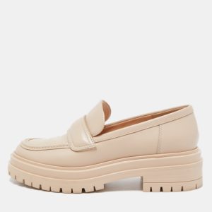 Gianvito Rossi Beige Leather Argo Loafers Size 35.5, Loafers & Slip-Ons - Luxury Closet catalog