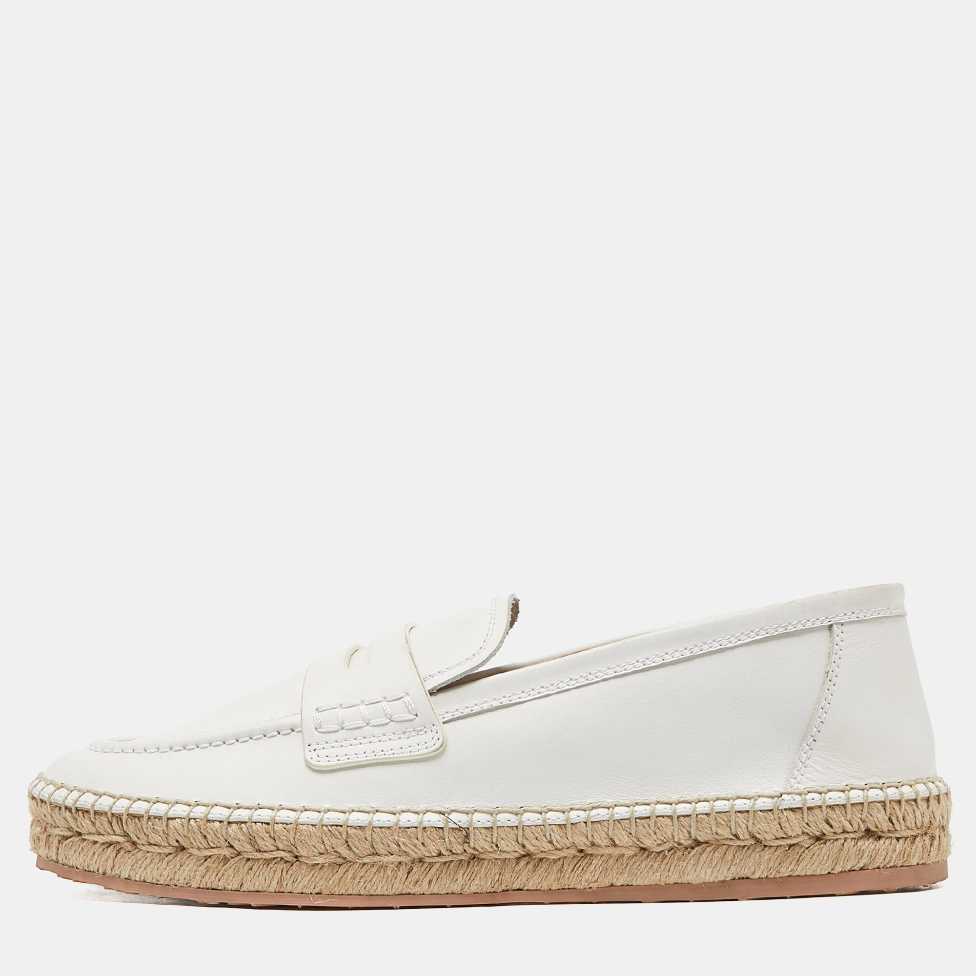 Gianvito Rossi Off White Leather Espadrille Loafers Size 39, Loafers & Slip-Ons - Luxury Closet catalog