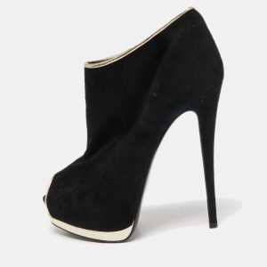 Giuseppe Zanotti Black Suede and Leather Ankle Boots Size 40, Boots - Luxury Closet catalog