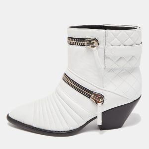 Giuseppe Zanotti White Quilted Leather Ankle Boots Size 38, Boots - Luxury Closet catalog
