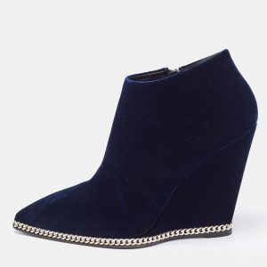 Giuseppe Zanotti Navy Blue Chain Link Ankle Boots Size 41, Boots - Luxury Closet