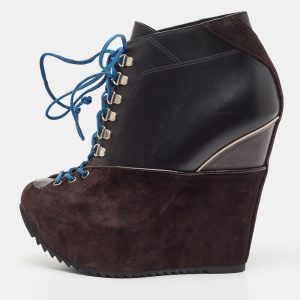 Giuseppe Zanotti Multicolor Suede and Leather Wedge Ankle Length Boots Size 35.5, Boots - Luxury Closet catalog