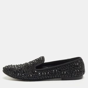 Giuseppe Zanotti Black Satin Crystal Studded Dalila Smoking Slipper Size 36, Loafers & Slip-Ons - Luxury Closet catalog