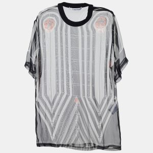 Givenchy Black Stripe Print Silk Sheer Blouse L, Shirts & Tops - Luxury Closet
