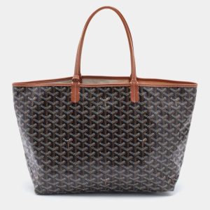 Goyard Brown Goyardine Coated Canvas and Leather Saint Louis PM Tote, Tote Handbags - Luxury Closet catalog