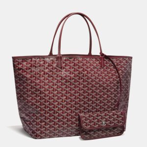 Goyard Burgundy Goyardine Coated Canvas and Leather Saint Louis PM Tote, Tote Handbags - Luxury Closet catalog