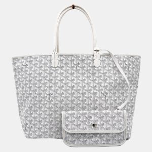 Goyard White Goyardine Coated Canvas and Leather Saint Louis PM Tote, Tote Handbags - Luxury Closet catalog