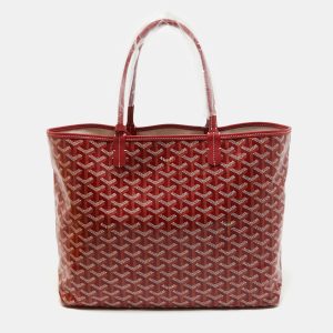Goyard Red Goyardine Coated Canvas and Leather Saint Louis PM Tote, Tote Handbags - Luxury Closet catalog