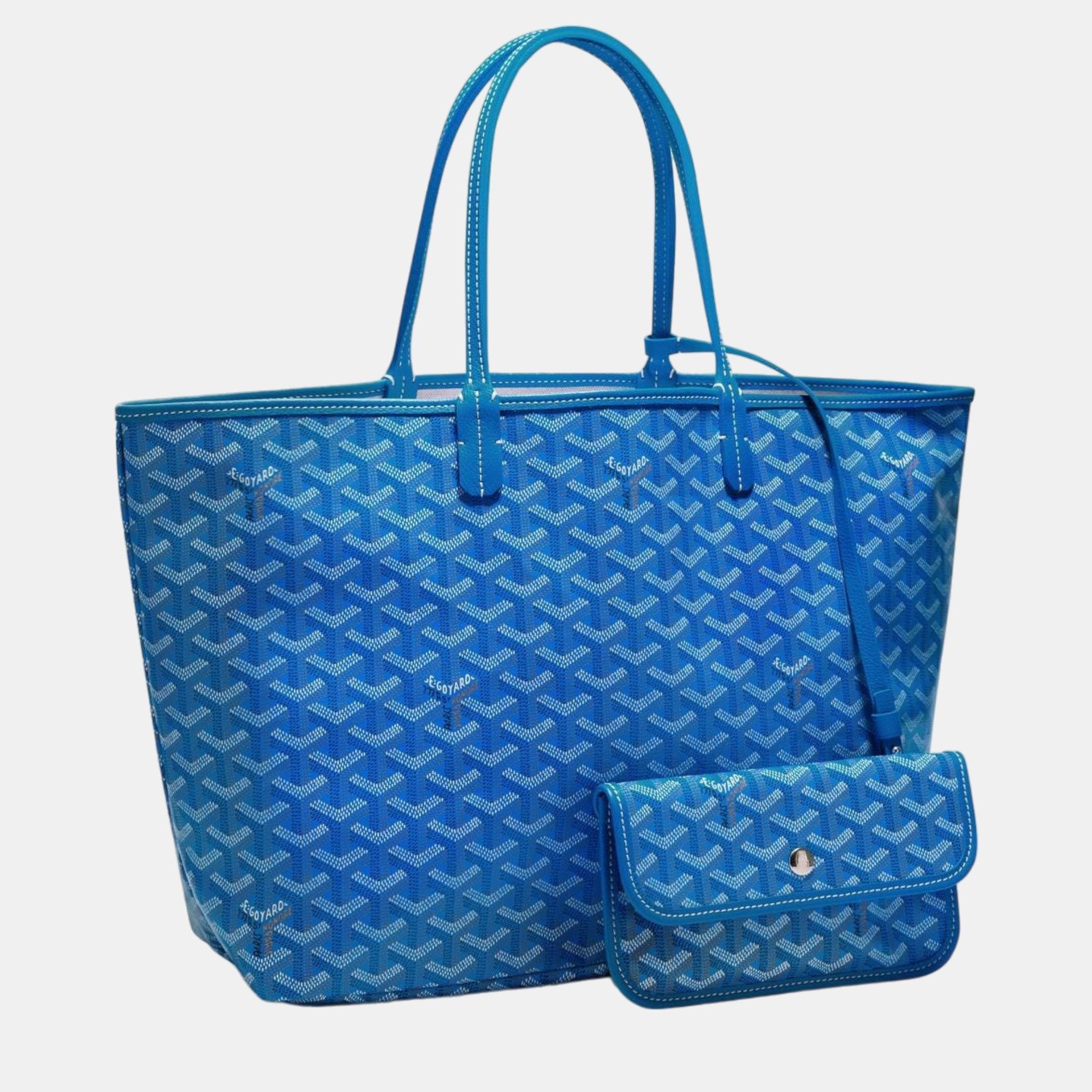 Goyard Sky Blue Goyardine Coated Canvas and Leather Saint Louis PM Tote, Tote Handbags - Luxury Closet catalog