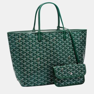 Goyard Green Goyardine Coated Canvas and Leather Saint Louis PM Tote, Tote Handbags - Luxury Closet catalog