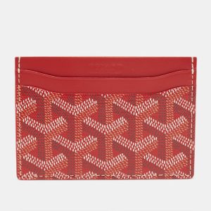 Goyard Red Goyardine Coated Canvas and Leather Saint Sulpice Card Holder, Wallets & Money Clips - Luxury Closet catalog