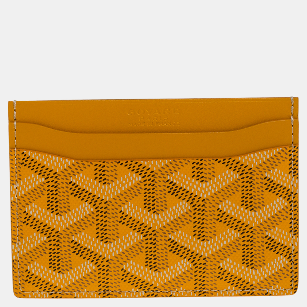 Goyard Yellow Goyardine Coated Canvas and Leather Saint Sulpice Card Holder, Wallets & Money Clips - Luxury Closet