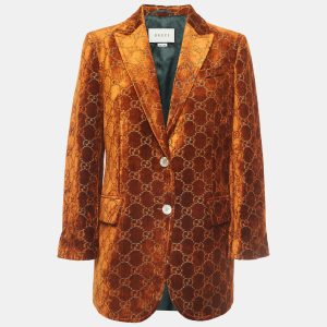 Gucci Brown GG Motif Velvet Single Breasted Blazer M, Coats & Jackets - Luxury Closet catalog