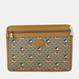 Gucci x Disney Brown GG Canvas and Leather Mickey Mouse Pouch, Handbags - Luxury Closet catalog