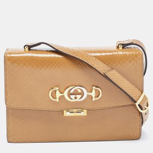 Gucci Brown Python Small Zumi Shoulder Bag, Shoulder Bags - Luxury Closet catalog