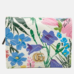 Gucci x Ken Scott Multicolor Floral Print Leather GG Marmont Card Case, Wallets & Money Clips - Luxury Closet catalog
