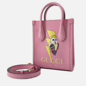 Gucci Pink Leather Bananya Print Tote Bag, Tote Handbags - Luxury Closet catalog