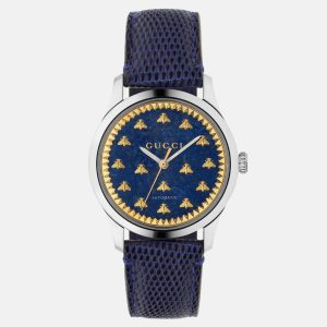 Gucci G-Timeless Blue Lapiz & Gold Bee Motif Automatic Unisex Watch 42 mm, Watches - Luxury Closet catalog