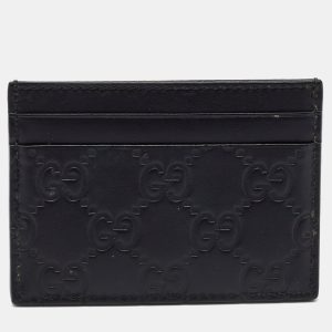Gucci Black Guccissima Leather Card Holder, Wallets & Money Clips - Luxury Closet catalog