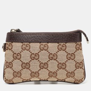 Gucci Beige/Brown GG Canvas and Leather Zip Pouch, Wallets & Money Clips - Luxury Closet catalog