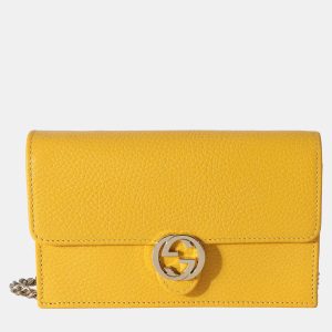 Gucci Yellow Leather Interlocking G Dollar Wallet On Chain, Wallets & Money Clips - Luxury Closet catalog