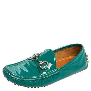 Gucci Teal Green Patent Leather Horsebit Driver Loafers Size 36, Loafers & Slip-Ons - Luxury Closet catalog