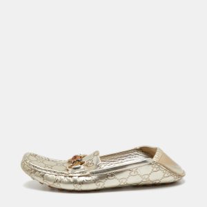 Gucci Metallic Guccissima Leather Bamboo Horsebit Slip On Loafers Size 37, Loafers & Slip-Ons - Luxury Closet catalog