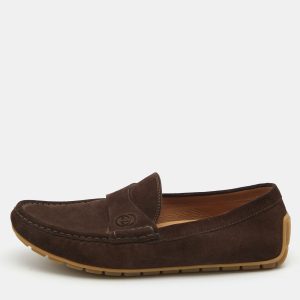 Gucci Brown Suede Interlocking G Logo Loafers Size 37.5, Loafers & Slip-Ons - Luxury Closet catalog