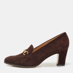 Gucci Brown  Suede Loafer Pumps Size 37.5, Loafers & Slip-Ons - Luxury Closet catalog