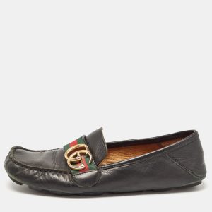 Gucci Black Leather GG Marmont Web Driver Slip On Loafers Size 37, Loafers & Slip-Ons - Luxury Closet catalog
