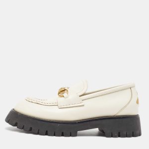 Gucci White Leather Harald Horsebit Platform Loafers Size 41, Loafers & Slip-Ons - Luxury Closet catalog