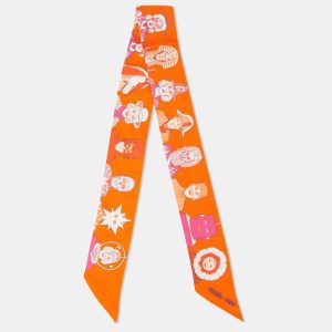 Herm&egrave;s Orange Dress Code Silk Twilly, Scarves & Shawls - Luxury Closet catalog