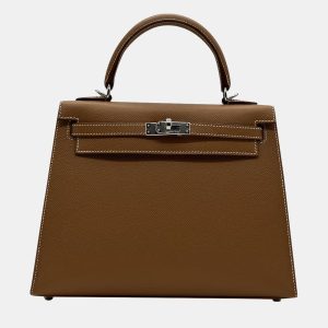 Hermes Brown Palladium hardware Epsom Kelly Sellier 25 Bag, Handbags - Luxury Closet catalog
