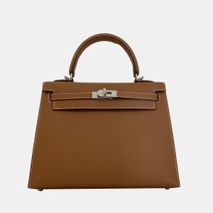 Hermes Gold Epsom Leather Palladium Hardware Kelly Sellier 25 Bag, Handbags - Luxury Closet catalog