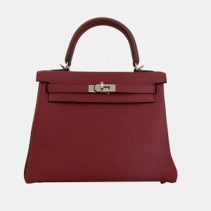 Hermes Red Togo Leather Palladium Hardware Kelly Retourne 25 Bag, Handbags - Luxury Closet catalog