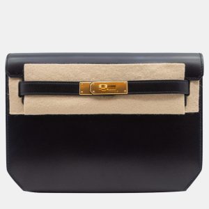 Herm&egrave;s Kelly Depeches 25 in Black Box Leather with GHW Bag, Tote Handbags - Luxury Closet catalog