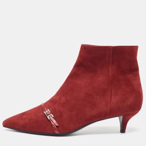 Hermès Dark Red Suede Ankle Booties Size 38, Boots - Luxury Closet catalog