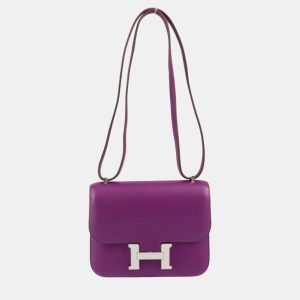 Hermes Constance 3 Mini Shoulder Bag 061677CKP9 Vaux Swift Anemone Silver Hardware 18, Shoulder Bags - Luxury Closet catalog