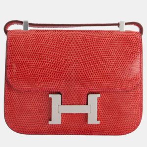 Hermes Micro Constance Bag 13cm in Rouge Lizard with Palladium Hardware, Shoulder Bags - Luxury Closet catalog