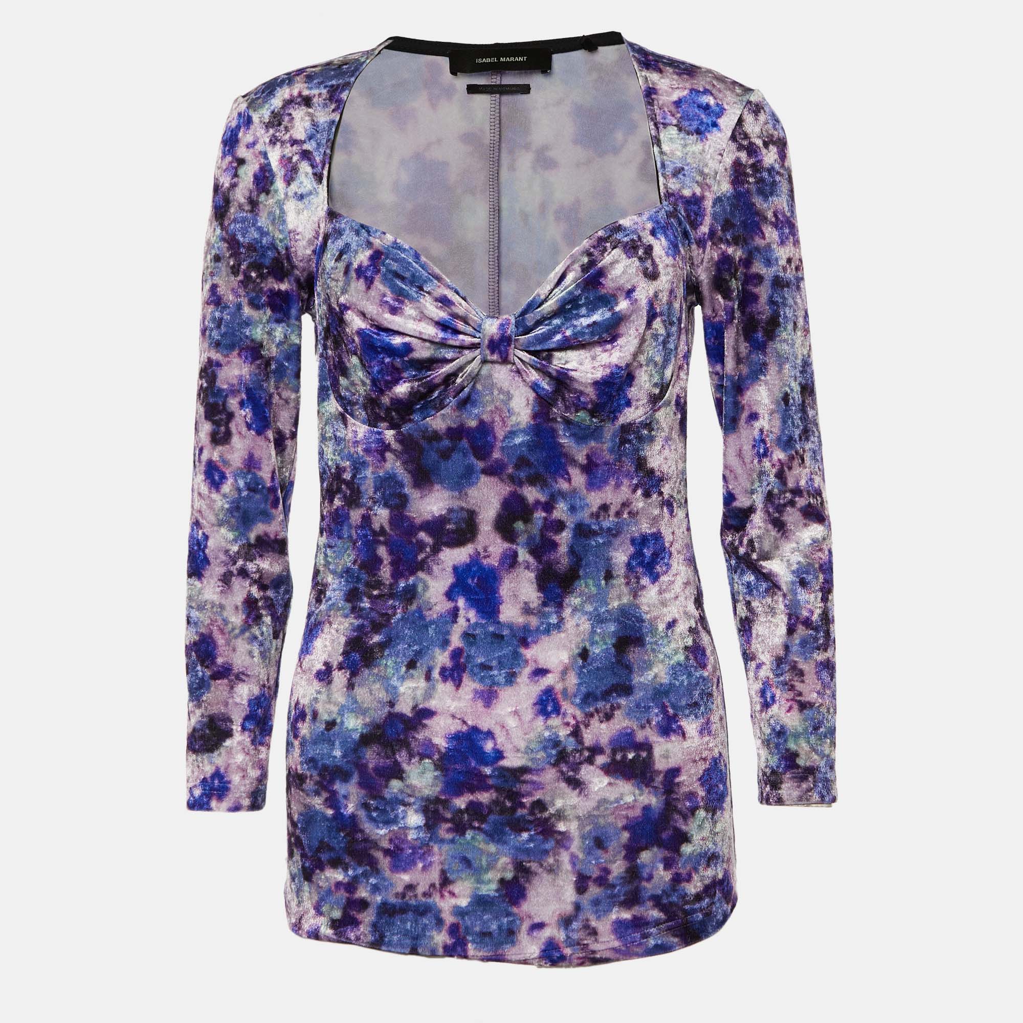 Isabel Marant Purple Printed Velvet Gubaia Top M, Shirts & Tops - Luxury Closet catalog