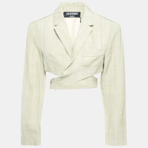 Jacquemus Light Green Canvas Le Haut Azur Cropped Blazer S, Coats & Jackets - Luxury Closet catalog