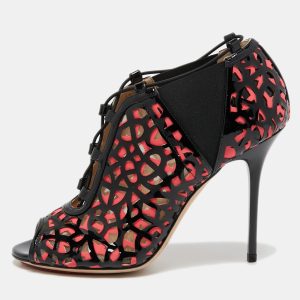 Jimmy Choo Black/Pink Mesh and Patent Leather Boots Size 37, Boots - Luxury Closet catalog