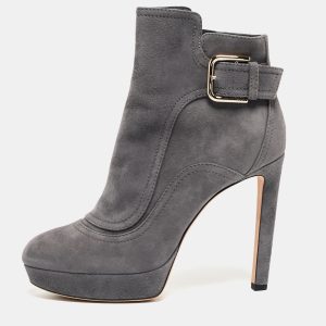 Jimmy Choo Grey Suede Britney Ankle Boots Size 39.5, Boots - Luxury Closet catalog