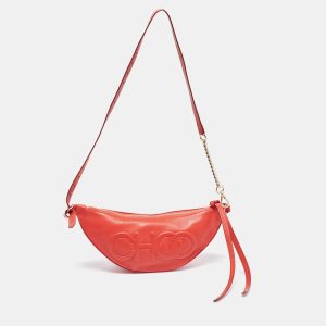 Jimmy Choo Red Leather Half Moon Zip Bag, Shoulder Bags - Luxury Closet catalog