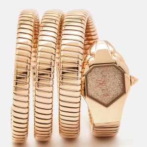 Just Cavalli Glittered Champagne Rose Gold Plated Stainless Steel Glam Chic JC1L115M0035 Women's Wristwatch 22 mm, Watches - Luxury Closet catalog