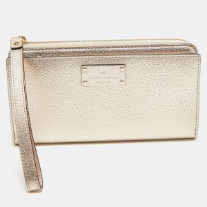 Kate Spade Metallic Peach Leather  Wellesley Wristlet Wallet, Wallets & Money Clips - Luxury Closet catalog