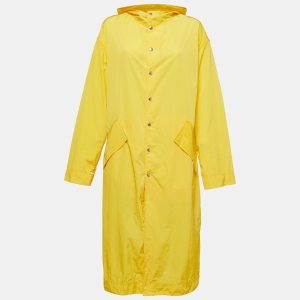 Kenzo Yellow Logo Embroidered Nylon Button Front Hooded Raincoat S, Coats & Jackets - Luxury Closet catalog