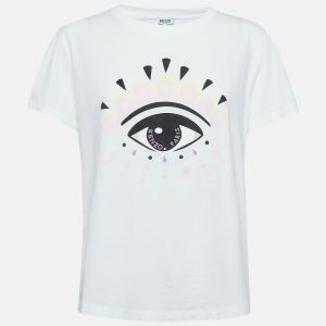 Kenzo White Eye Print Cotton Knit Crew Neck T-Shirt XL, Shirts & Tops - Luxury Closet catalog