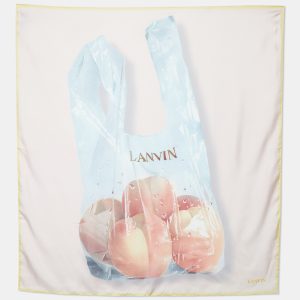 Lanvin Light Pink Apple Bag Printed Silk Square Scarf, Scarves & Shawls - Luxury Closet catalog